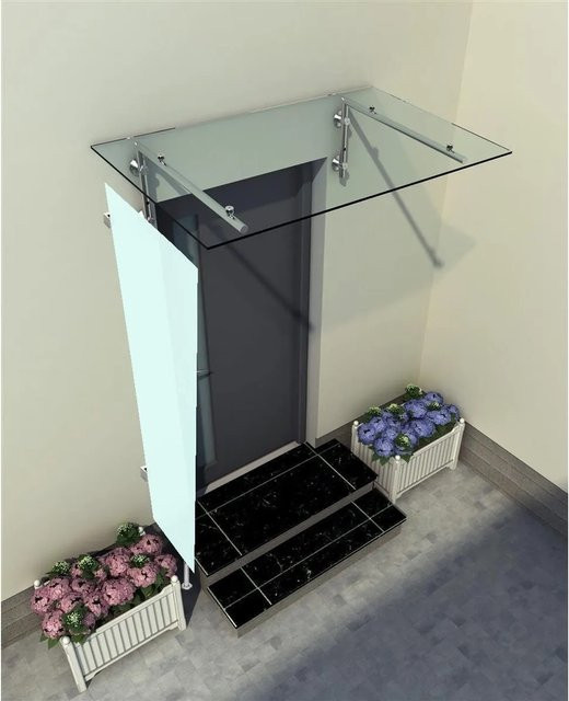 Glaszentrum Hagen Seitenteil für Glasvordach in Milchglas B/H/T: 80 x 200 x 60 cm - Bild 1