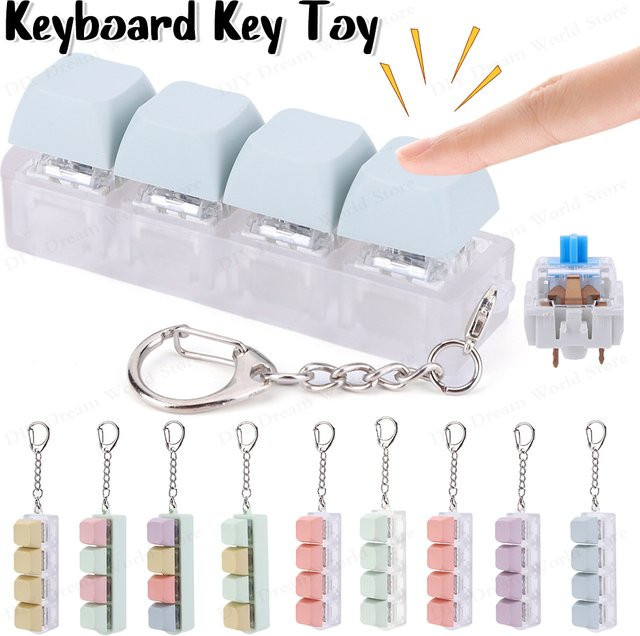 APWIKOGER Tastatur-Schlüssel-Spielzeug, 4-Tasten-Tastenkappe, Unisex - Bild 1