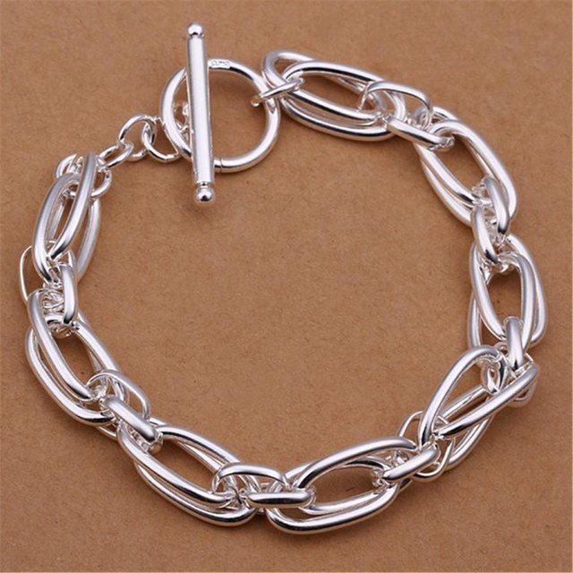 Armband Silber, Bolzen Schnalle, Kupfer, Unisex - Bild 1