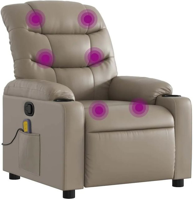 vidaXL Massagesessel Relaxsessel in Cappuccino-Braun mit Kunstleder und Armlehnen - Bild 1