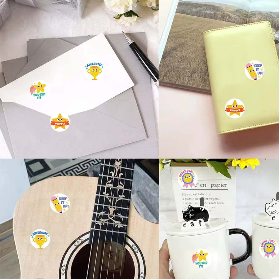 500 Stück DIY Klassische Belohnungsaufkleber mit Cartoon-Motiven in Multicolour für Lehrer, Schule und Spielzeug - Bild 2