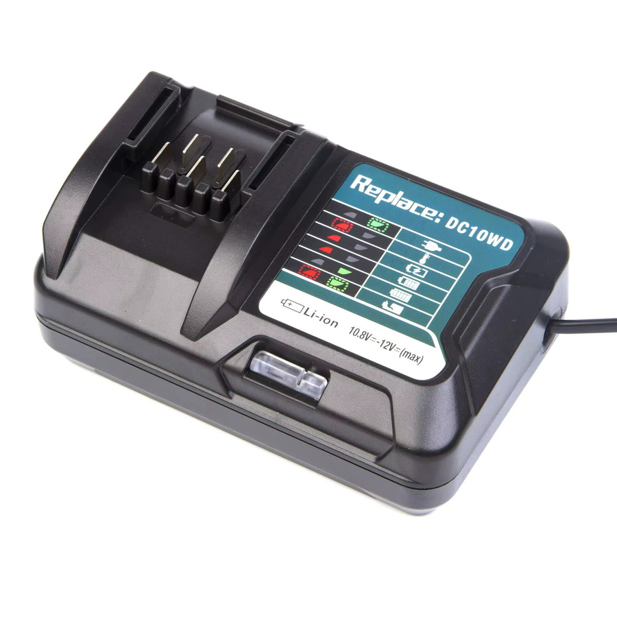 Makita DC10WD Ladegerät für 10,8 V und 12 V Akkus in Schwarz - Bild 2