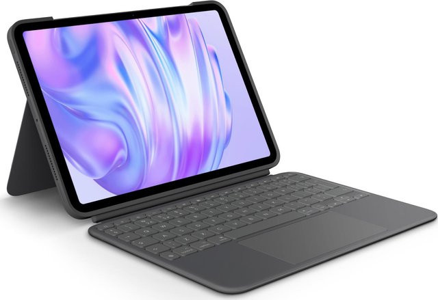 Logitech Combo Touch Tastatur und Foliohülle mit Trackpad für Apple 11-inch iPad Pro M4 (Wi-Fi und Cellular), hinterleuchtet, QWERTY, Graphite/Grau - Bild 1