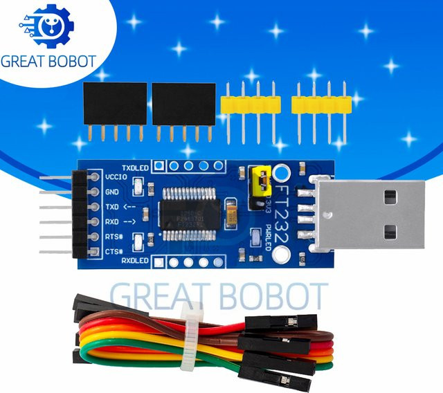 Baishundianzi USB-C auf TTL-Adapter mit optischer Isolierung, FT232RL FTDI-kompatibel, 3,3 V auf 5,5 V, Blau - Bild 1