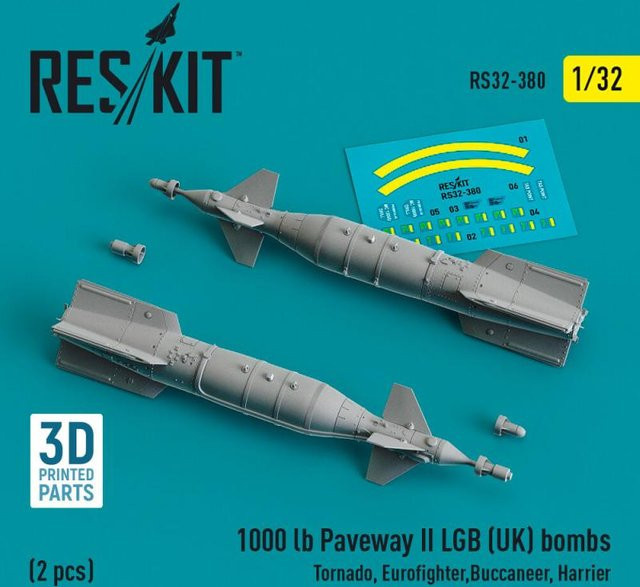 ResKit Models 1000 lb Paveway II LGB (UK) Bombs, 2-teiliges Set, 3D Printed - Bild 1