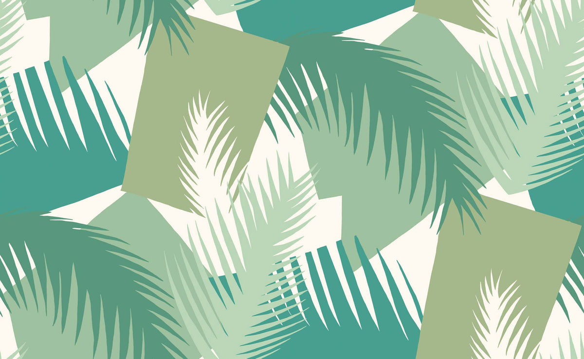 Cole & Son Tapete Deco Palm in Grün mit botanischem und floralem Design - Bild 1
