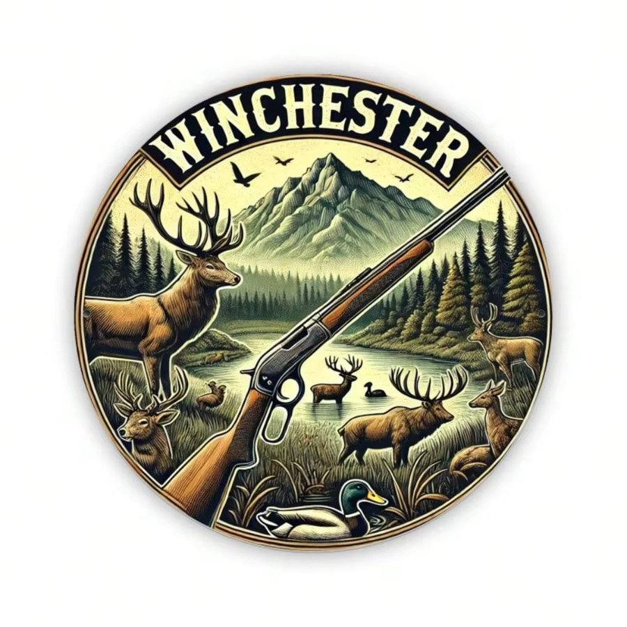 HELLOYOUNG Vintage Winchester Blechschild Metall-Wanddekoration Retro Design, B/H: 20,32 x 20,32 cm, Mehrfarbig - Bild 2