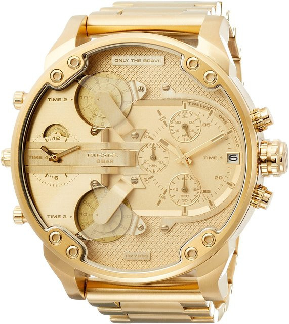 Diesel Armbanduhr, Quarz, Edelstahl, Gold, Herren - Bild 1