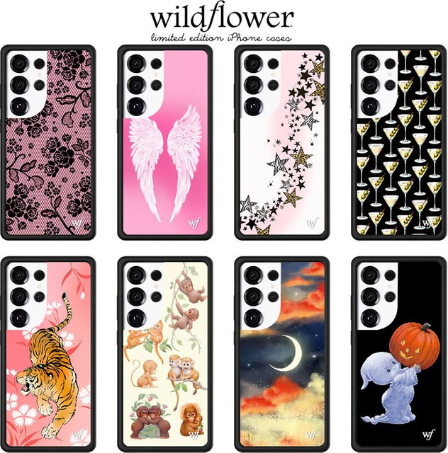 Wildflower ins Moon Handyhülle für Samsung Galaxy S26 S25 S24 S23 Ultra stoßfeste Hülle im Lace Lover Angel Baby Katie Fang Design - Bild 1