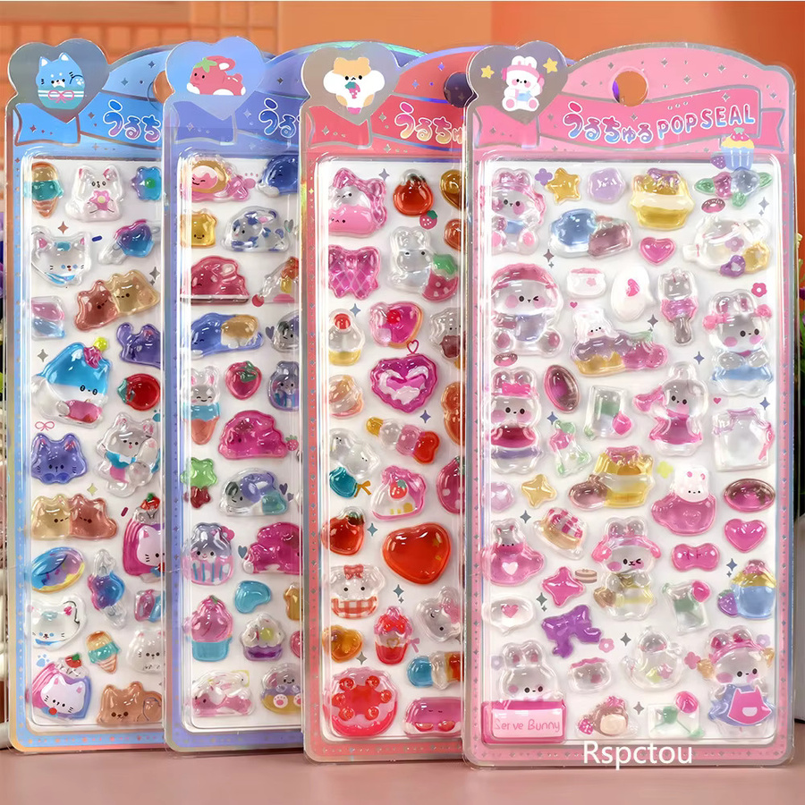 Charile Kawaii Tier-Aufkleber, 1-teiliges Set, mit 3D-Relief, multicolor - Bild 1