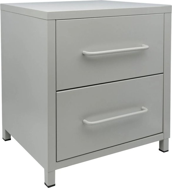 Osoltus Metall Nachttisch mit Schublade in Grau, B/T/H: 40 x 30 x 46 cm - Bild 1