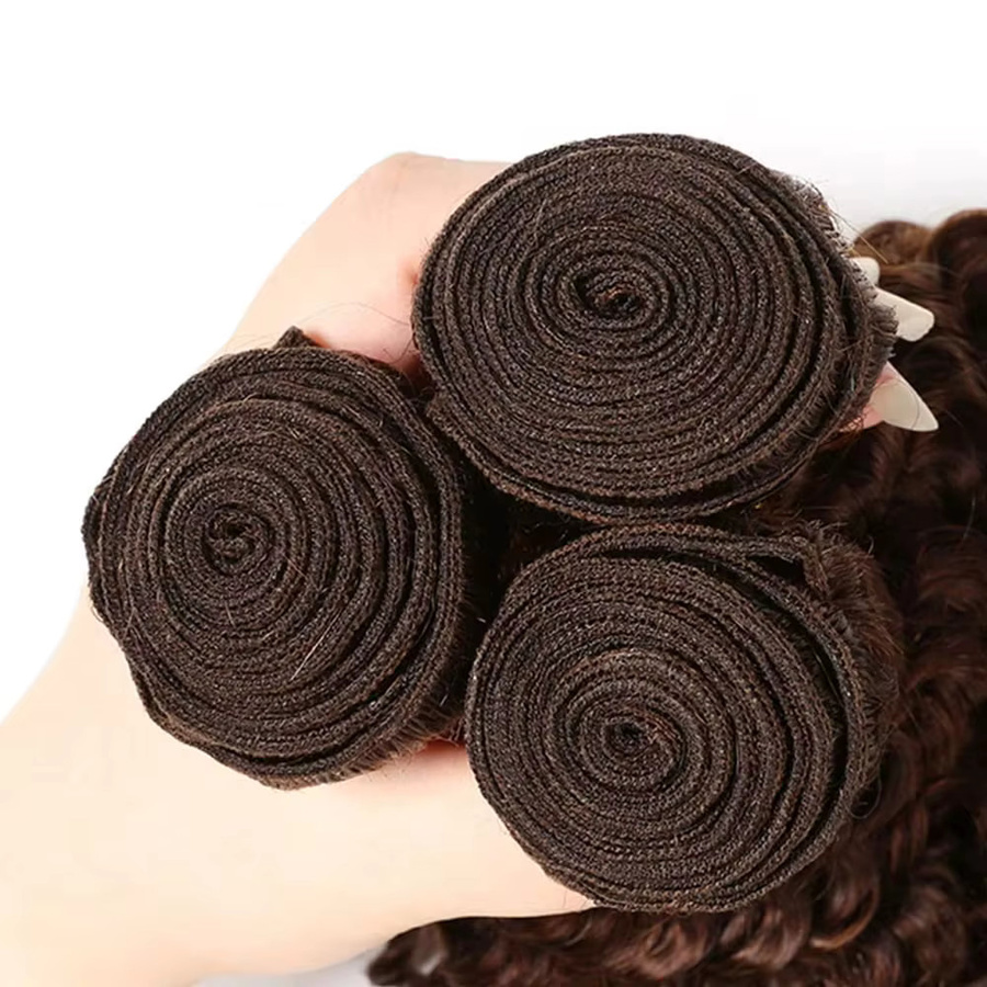 donxue Deep Wave Haarwebart Bundles, Schokoladenbraun, 3 Stück, Damen - Bild 6