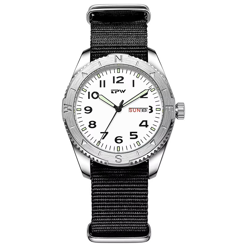 TPW Felduhr, Quarz, Edelstahl, 40 mm, Textil/NATO, Silber, Unisex - Bild 2