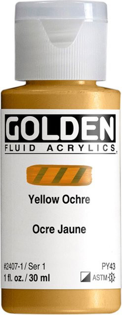Golden Fluid Acrylfarbe Gelber Ocker für Professionals - Bild 1
