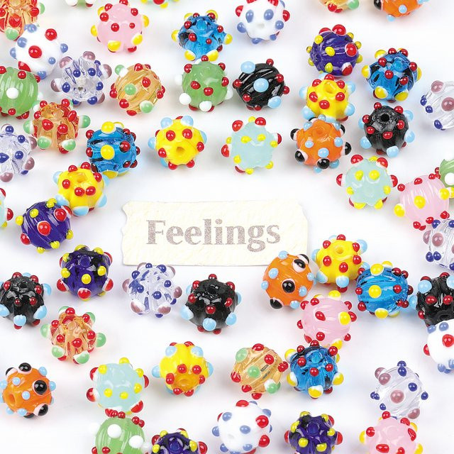 NASSBORO Charm-Anhänger, Kürbis-Lampwork-Glasperlen, mehrfarbig, 10 Stück - Bild 1