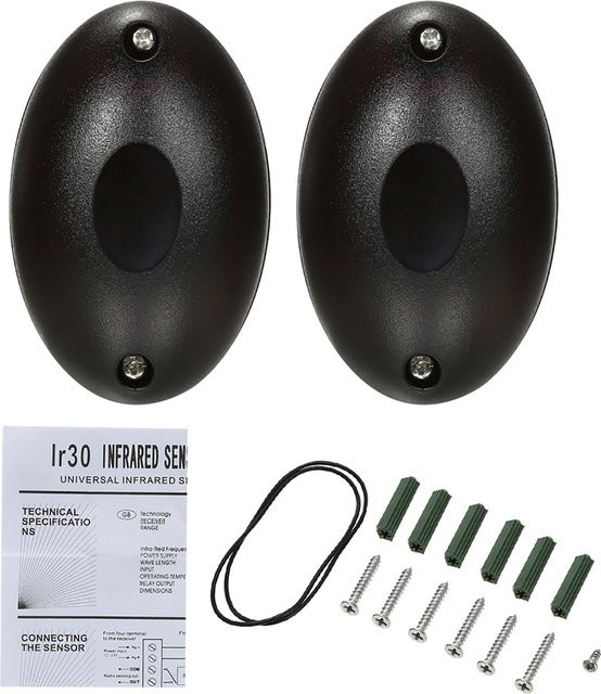 KONNWEI ABO 20 Wasserdichter Aktiver Infrarotsensor Einzelstrahl-Schrankendetektor für Tor, Tür und Fenster in Schwarz - Bild 1