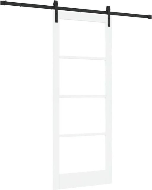vidaXL Schiebetür ORKDAL in Weiß aus Kiefer Massivholz und Glas, B/H: 83 x 211 cm - Bild 1