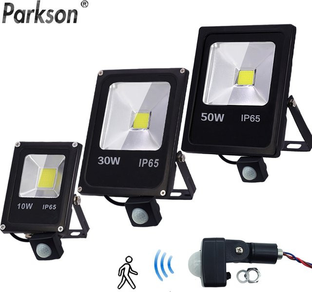 PARKSON LED Flutlicht mit Bewegungsmelder IP65 wasserdicht, 50W Outdoor Strahler in Schwarz - Bild 1