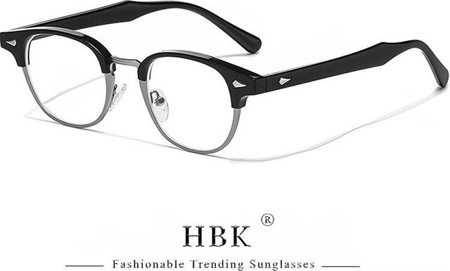 Freedom Outdoors Korrektionsbrille Halbrahmen, Rund, Kunststoff, Unisex, Schwarz - Bild 1