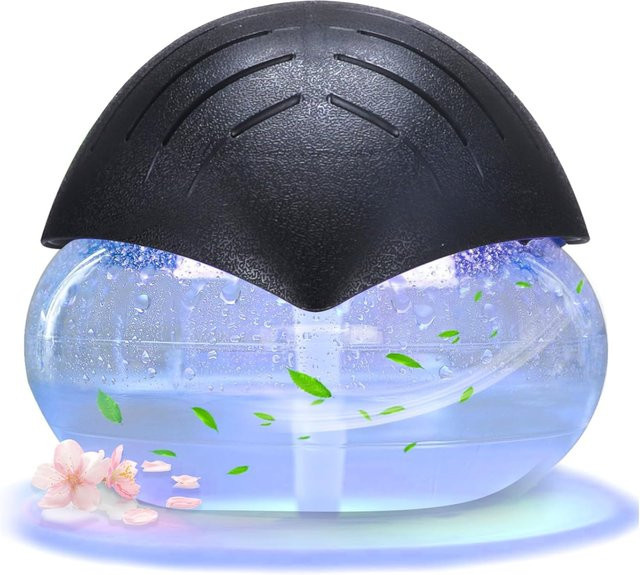 Ofenlai Wasserbasierter Luftreiniger und Luftwäscher in Schwarz mit Aromadiffusor für ätherische Öle und 7-Farben-LED-Nachtlicht - Bild 1