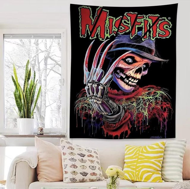 Misfits Horror Punk Rock Wandteppich JMG Household Supplies Schwarz, B/H: 40 x 60 cm - Bild 1