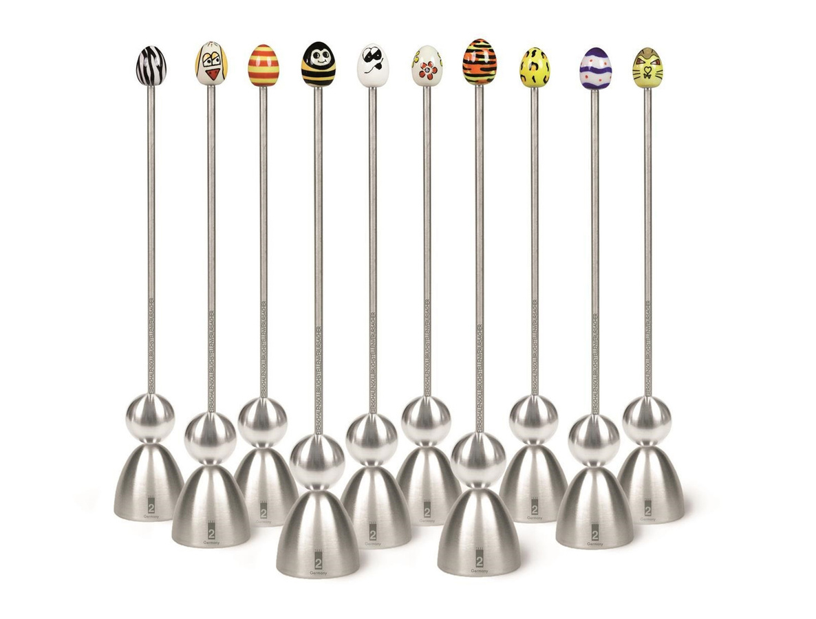 Take 2 Eierschalensollbruchstellenverursacher von SACHER aus Edelstahl in Silber - Bild 1