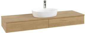 V&B Waschtischunterschrank Antao mit Frontstruktur in Eiche Honig, B/T: 160 x 50 cm - Bild 1
