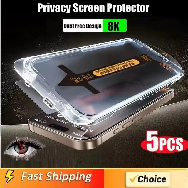 Bolomboy Anti-Spionage Displayschutz aus gehärtetem Glas für iPhone 11 12 13 14 15 16 17 Pro Max Plus X XR Xs Max transparent - Bild 1