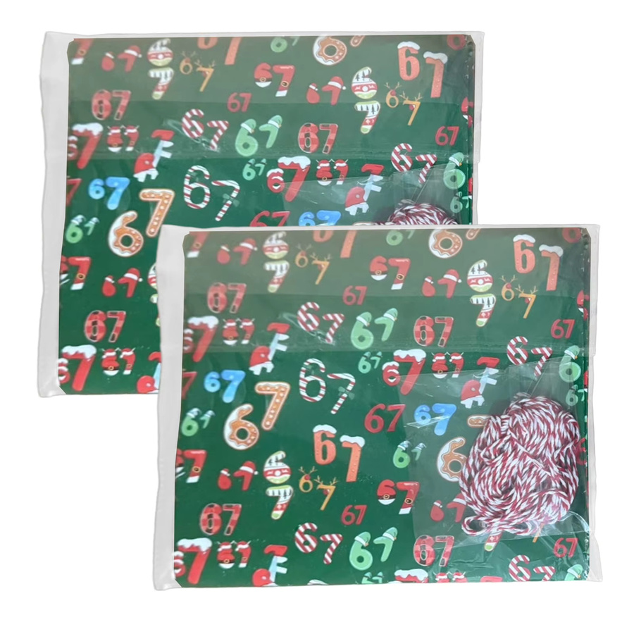 Grüne Weihnachts-Geschenkpapierrolle mit 67 Mustern für festliche Anlässe wie Weihnachten, Geburtstage oder Hochzeiten - Bild 4