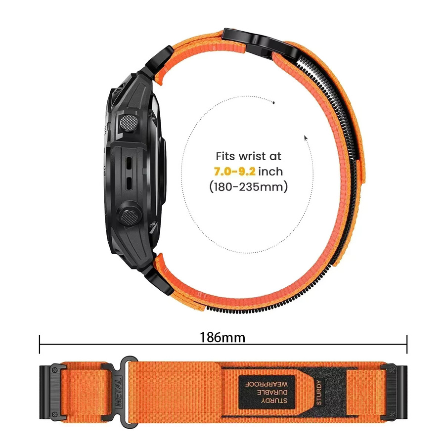 OAKCHARM Uhrenarmband Textil/NATO, Schwarz, Orange, Unisex - Bild 2