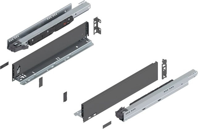 Blum Legrabox Pure Set Schubladen-Set Höhe M mit Tip-On Vollauszug, Tiefe: 450 mm, Oriongrau, 1 Paar - Bild 1