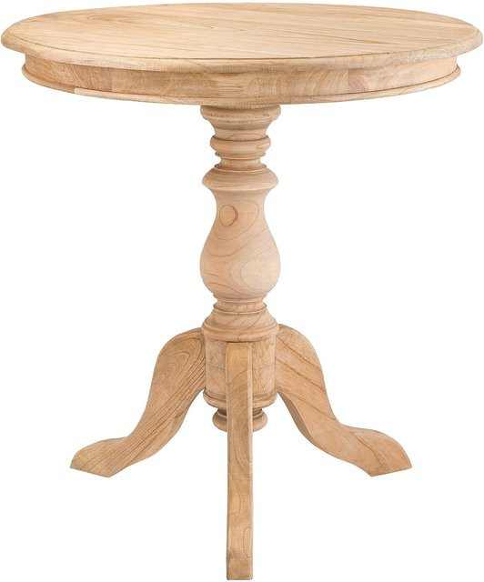 CLP Beistelltisch Wiva runder Holztisch aus Mindiholz in Braun, Durchmesser: 70 cm, Höhe: 76 cm - Bild 1