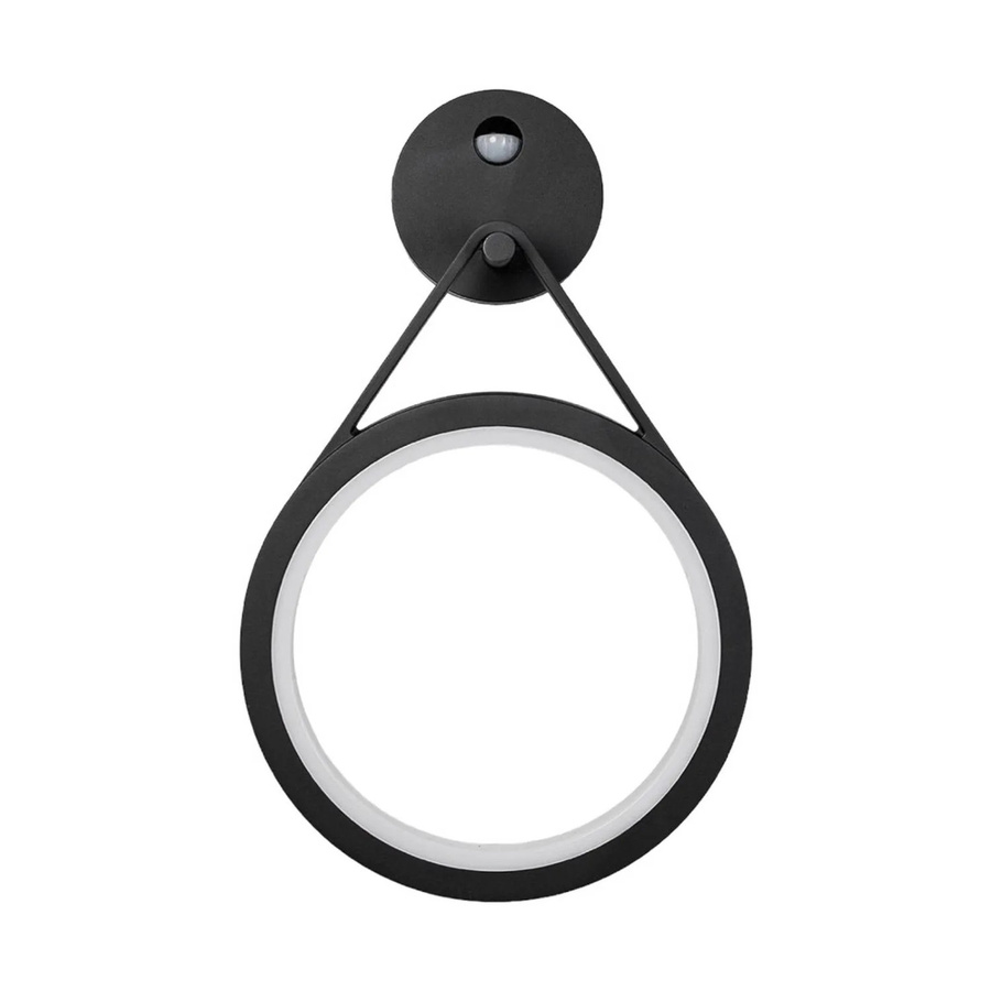 Lucande LED Außenwandleuchte Mirco in Schwarz aus Aluminium mit Bewegungsmelder, IP54, H: 30,0 cm, B: 13,0 cm, T: 12,5 cm - Bild 2