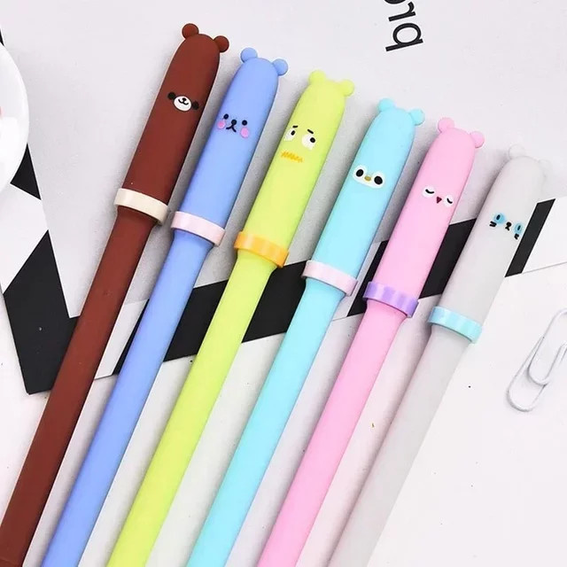 Löschbares Kawaii Gelschreiber-Set mit Donut- und Eisbär-Motiven in Mehrfarbig für das ideale Schreibzubehör - Bild 1