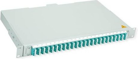 Telegärtner BASIS V LWL-Panel mit Kupplungen und Pigtails, 24x LC Quad, türkis, OM3 - Bild 1