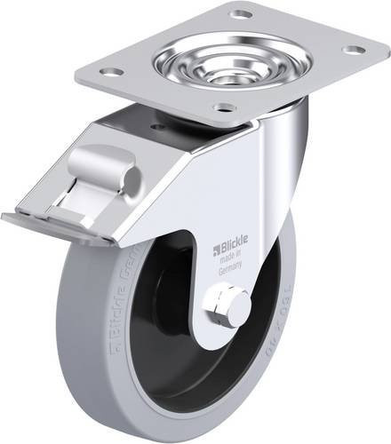 Blickle Stahlblech-Lenkrolle LE-POEV 161XR-FI-SG in Grau und Schwarz mit 160 mm Rad-Durchmesser und 300 kg Tragfähigkeit - Bild 1