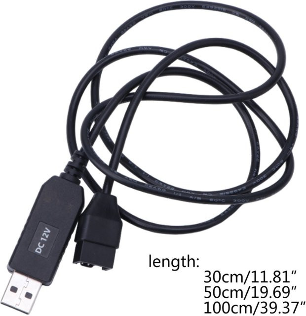 USB zu 4-poligem PC-Lüfter Adapter Kabel für 5V bis 12V Gehäusekühlung in Schwarz - Bild 1