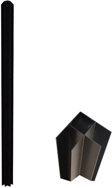 Vente-unique Zubehör für Glaswände Bayview in Schwarz aus Aluminium, Breite: 4,3 cm - Bild 1