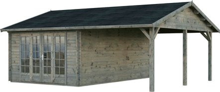 Palmako Gartenhaus Irene aus Fichtenholz in Grau mit Satteldach, B/T/H: 653 x 550 x 316 cm - Bild 2