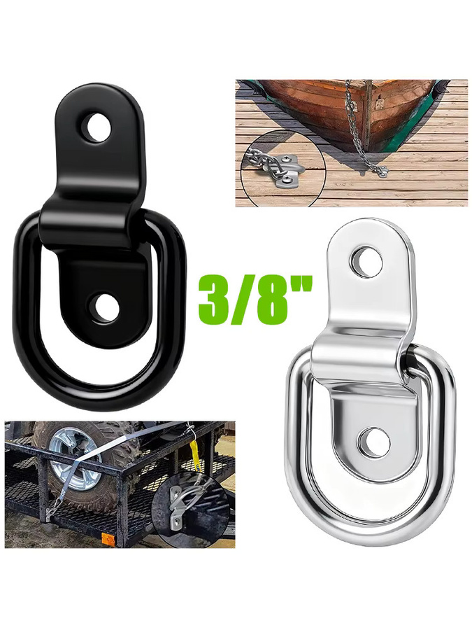 Lekefever D-Ringe aus Edelstahl in Silber als Befestigungslöcher und Spannringe für Auto, Boot, Anhänger und Wohnmobile - Bild 5