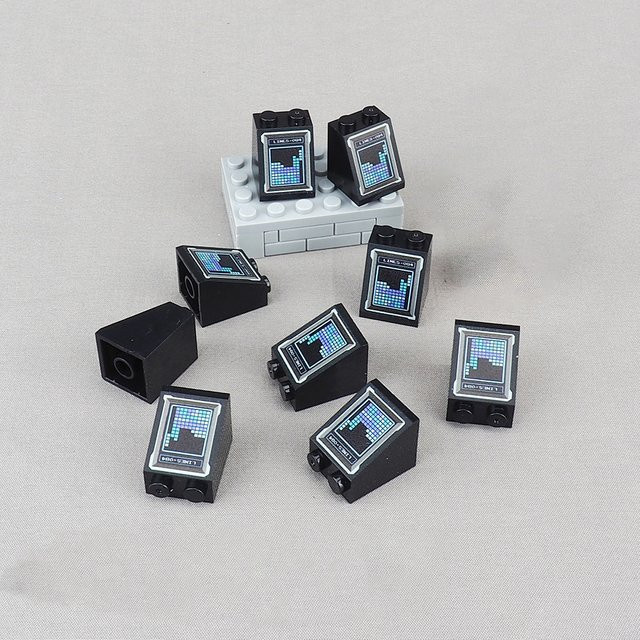 SixBricks 10er Set bedruckte Bausteine Modell 3678 in Schwarz aus Kunststoff - Bild 1