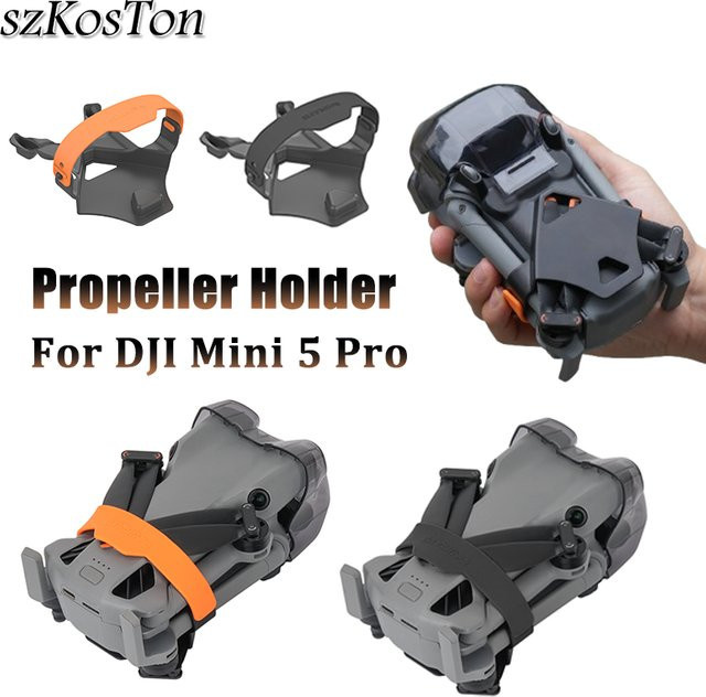 DJI Propellerhalter Stabilisator für Mini 5 Pro, Schutzklingen-Riemenhalterung in Schwarz oder Orange - Bild 1