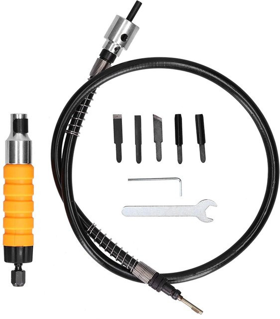 TOMTOP Elektrischer Holzmeißel mit flexiblem Schaft und Schnitzmesser-Set, Multicolour - Bild 1