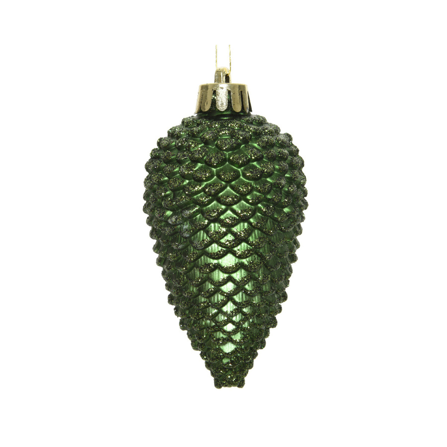 Decoris Christbaumschmuck Zapfen in Grün, 6 Stück, H 8 cm, B 4,5 cm - Bild 2