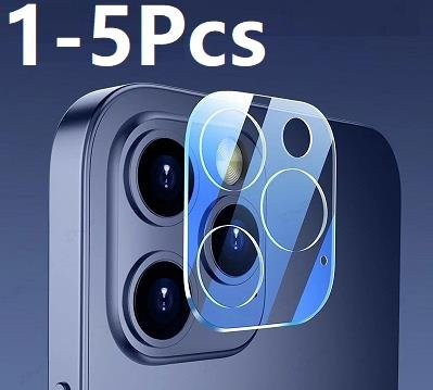 3D Gebogener Objektivschutz für Apple iPhone 11 12 13 14 15 Pro Max Kamera Schutzfolie in Transparent - Bild 1
