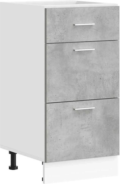 vidaXL Unterschrank Lyon in Betongrau, moderner Küchenunterschrank aus Holzwerkstoff, B: 40 cm, T: 46 cm, H: 81,5 cm - Bild 1