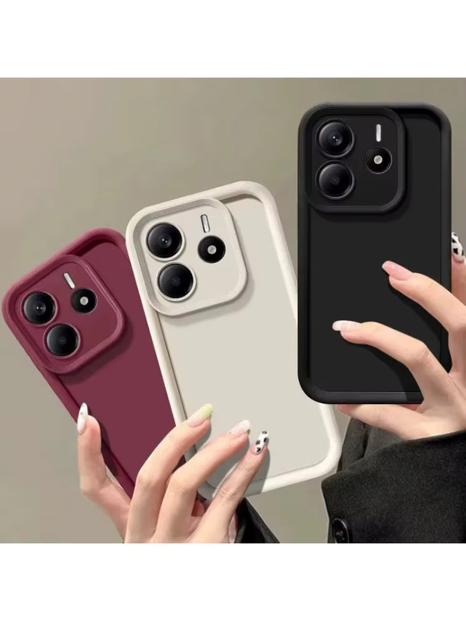 Stoßfeste Hybrid-Schutzhülle mit Lockige-Welle-Design für Xiaomi POCO X7 Pro C75 X6 M6 F5 F6 Pro M5S in Weiß - Bild 4