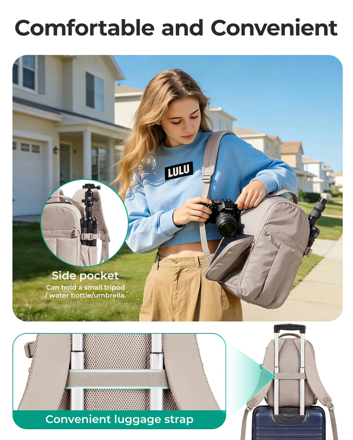 BAGSMART Kamera-Rucksack Multifunktionale Fototasche für DSLR und SLR Kameras - Bild 5