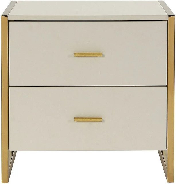 Nachttisch Ombrelia von Vente-unique in Beige und Gold mit einer Breite von 50 cm - Bild 1
