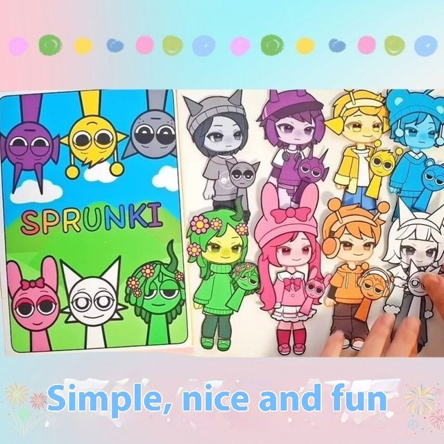 Hot Toys Sprunki No-Cut Rhythm Box Quiet Book, bunt, Pappe / Karton - Bild 1